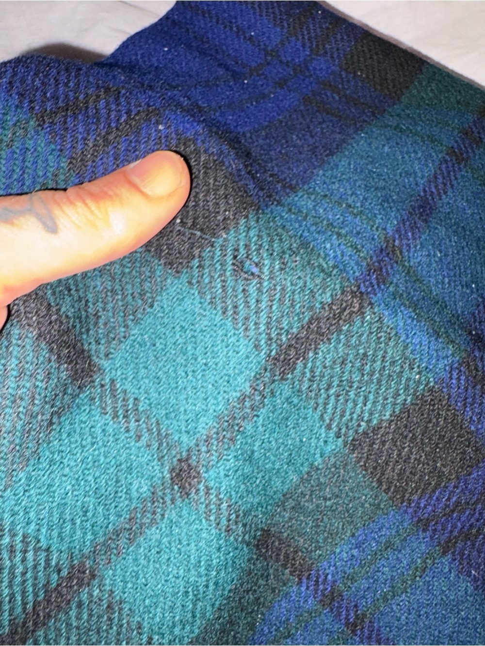 Vintage 1960s Wool Plaid Rhinestone Flare Mini Dress Tartan Pockets Neusteters - Picture 9 of 9